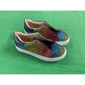 Betsey Johnson Women's Sz 6 Sidny Crystal Sneaker Rainbow